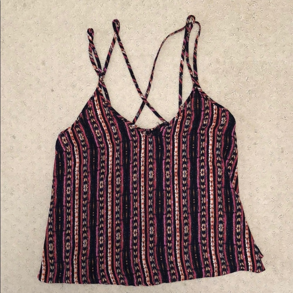 Forever21 Red Printed Strappy Cami (S)